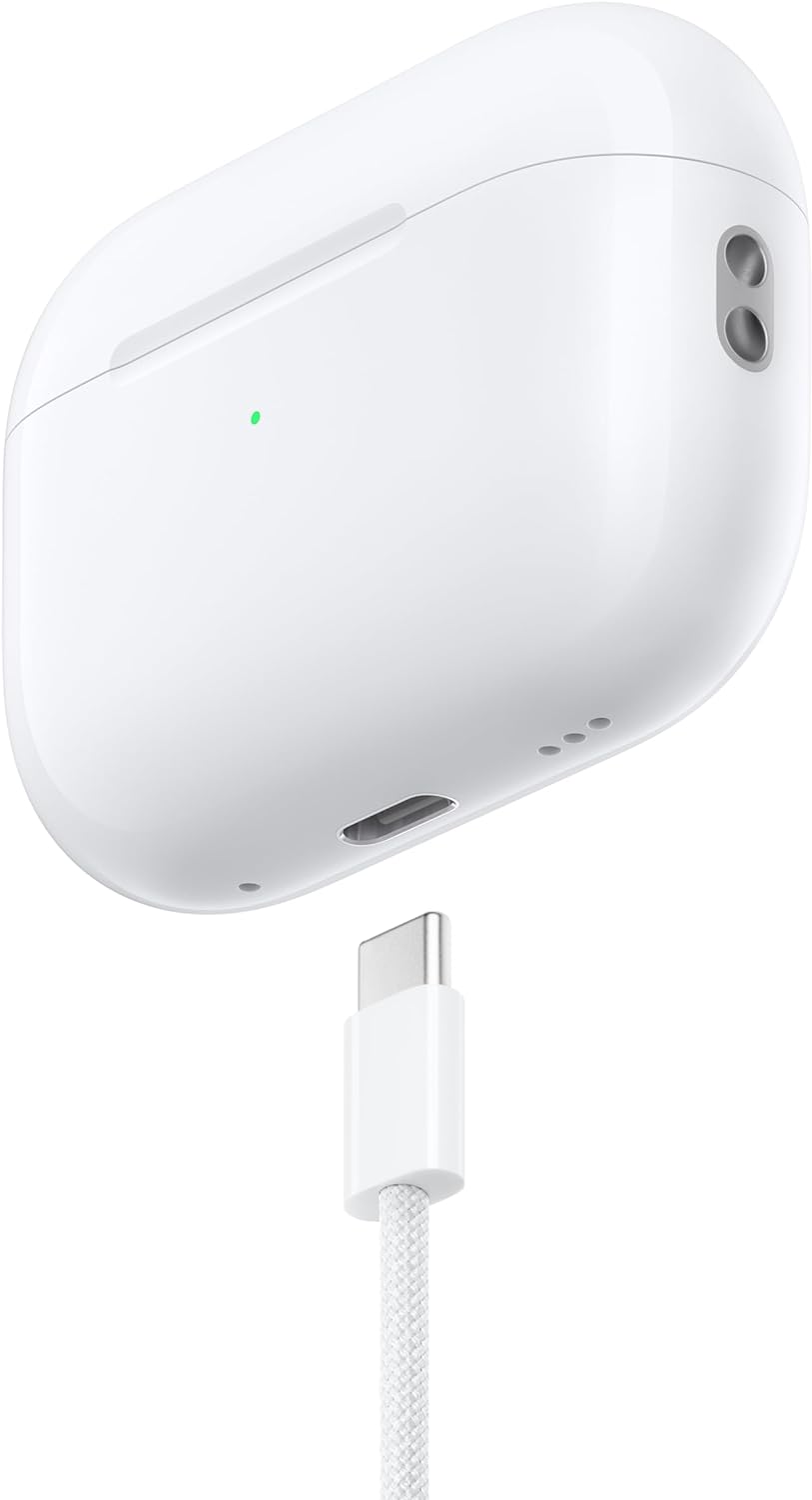 Apple AirPods Pro (2ª generación) auriculares inalámbricos con carga USB-C, hasta 2 veces más auriculares Bluetooth con cancelación activa de ruido, modo de transparencia, audio adaptativo, audio espacial personalizado