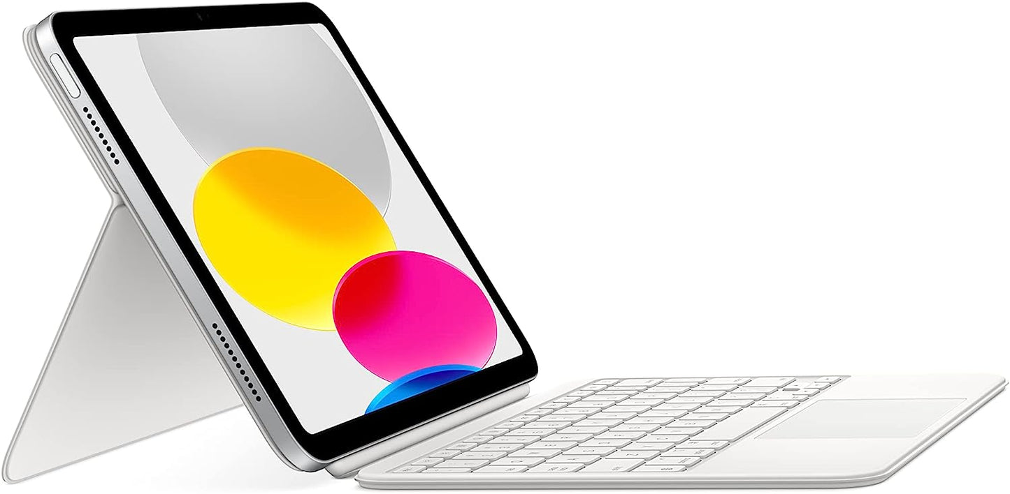 Apple Magic Keyboard Folio: teclado y funda para iPad (10ª generación), diseño desmontable de dos piezas que se fija magnéticamente, trackpad integrado, inglés de EE. UU. - Blanco