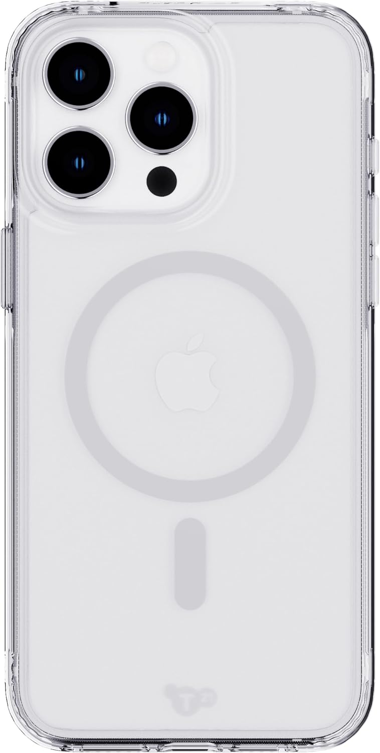 Tech 21 Evo - Funda transparente para iPhone 15 Pro Max, compatible con MagSafe, funda de protección contra impactos, transparente