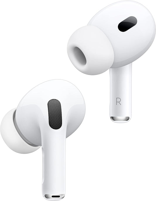 Apple AirPods Pro (2ª generación) auriculares inalámbricos con carga USB-C, hasta 2 veces más auriculares Bluetooth con cancelación activa de ruido, modo de transparencia, audio adaptativo, audio espacial personalizado