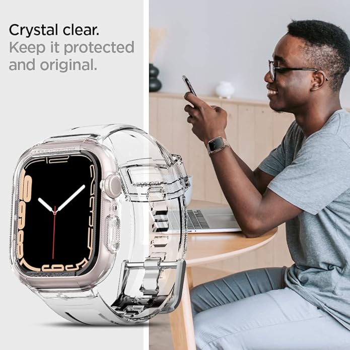 Spigen Liquid Crystal Pro Designed for Apple Watch Case with Band Series 9/8/SE2/7/6/SE/5/4 45mm/44mm