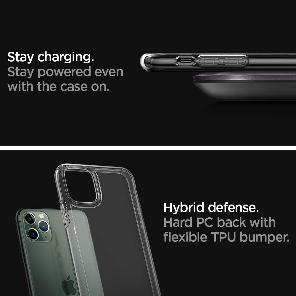 Spigen Funda ultra híbrida diseñada para Apple iPhone 11 Pro (2019), transparente