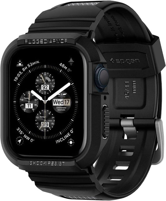 Spigen Rugged Armor Pro - Funda diseñada para Apple Watch con correa Series 9/8/SE2/7/6/SE/5/4 de 44/45 mm