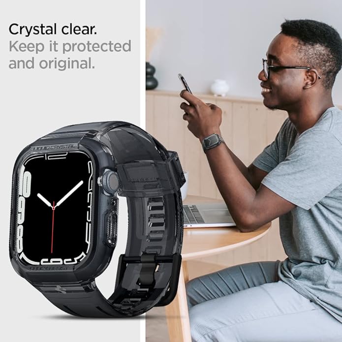 Spigen Liquid Crystal Pro Designed for Apple Watch Case with Band Series 9/8/SE2/7/6/SE/5/4 45mm/44mm