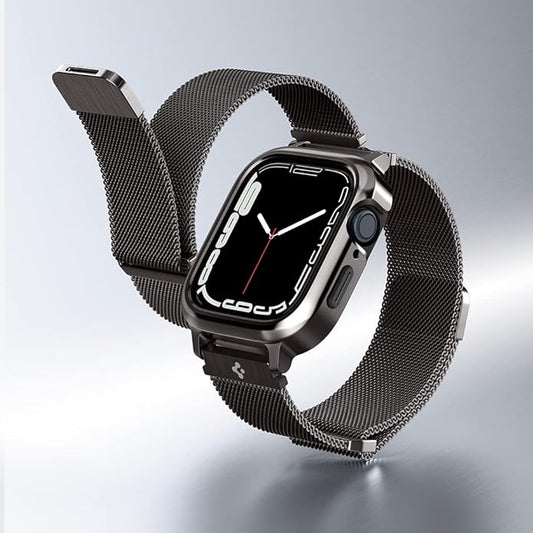 Spigen Metal Fit Pro diseñada para Apple Watch con correa Series 8/7/9 (45 mm) y Series SE2/6/SE/5/4 (44 mm)