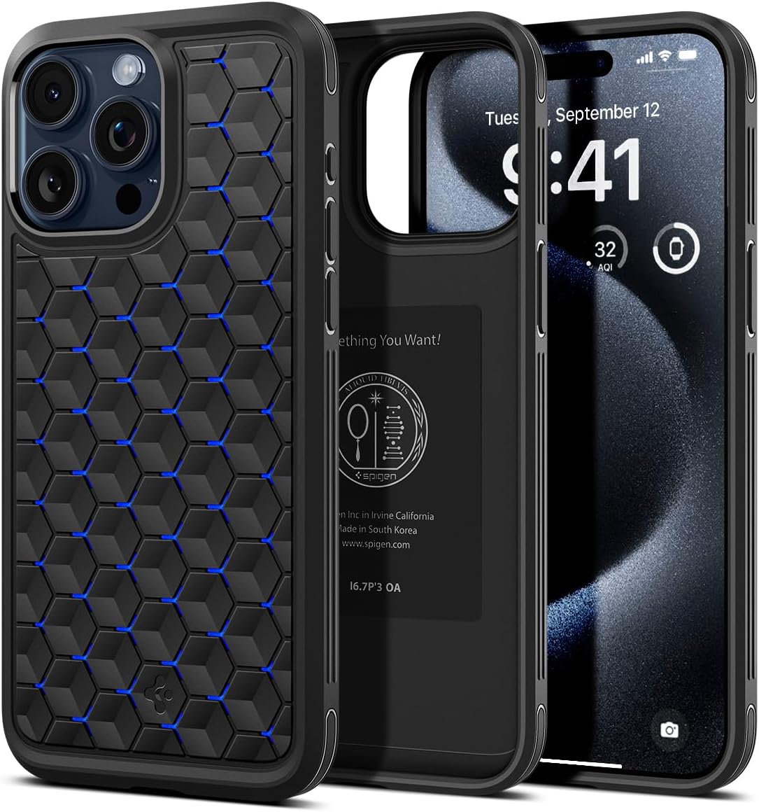 Spigen Cryo Armor - Funda diseñada para iPhone 15 Pro Max (2023), [protección de grado militar] [no compatible con MagSafe] - Azul Cryo