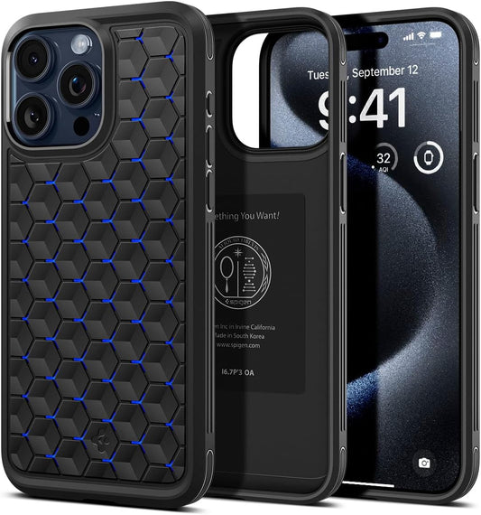 Spigen Cryo Armor - Funda diseñada para iPhone 15 Pro Max (2023), [protección de grado militar] [no compatible con MagSafe] - Azul Cryo