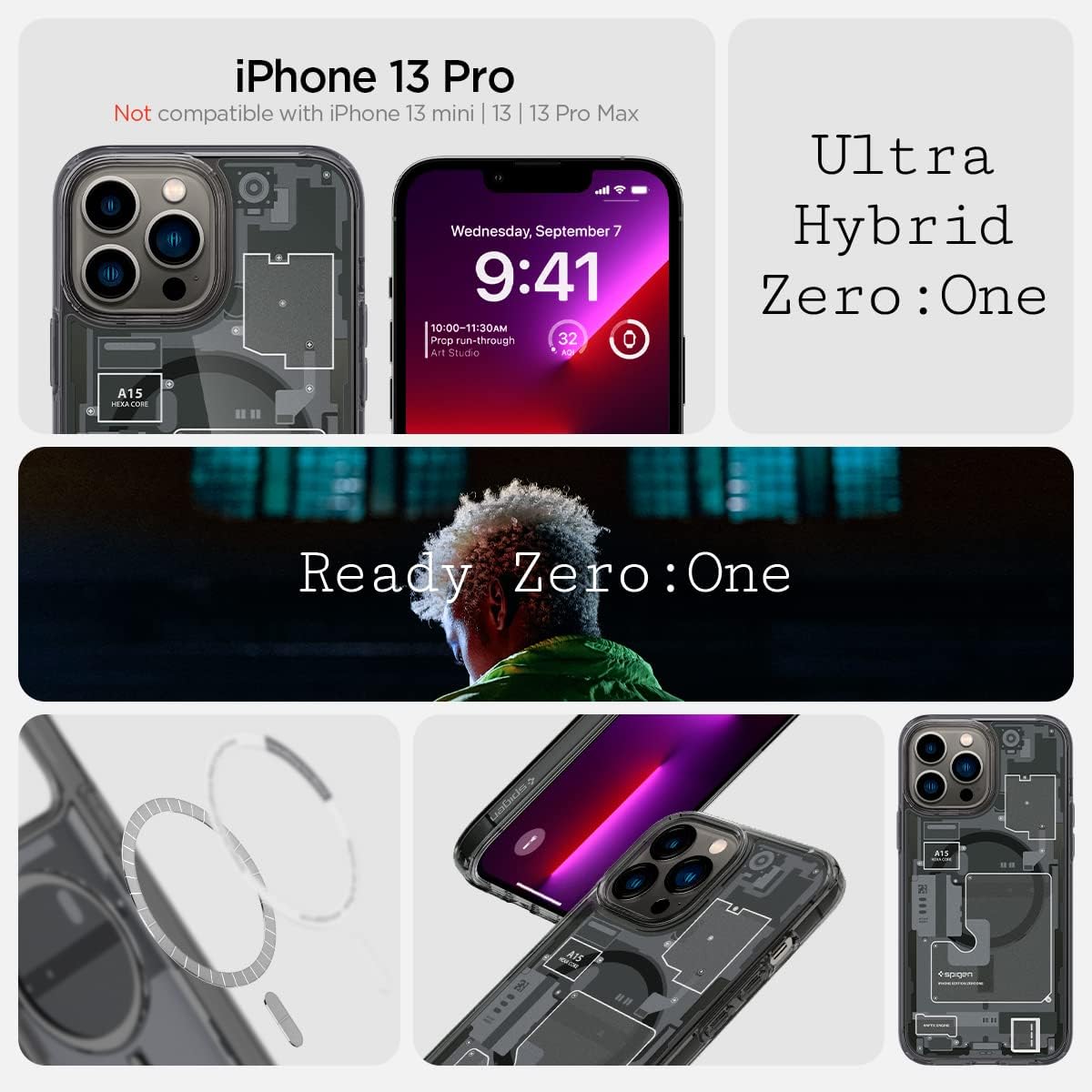 Spigen Ultra Hybrid Mag (MagFit) - Funda diseñada para iPhone 13 Pro Max (2021) - Zero One