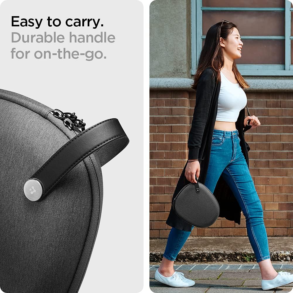 Spigen Klasden - Funda de viaje diseñada para Airpods Max, color gris carbón [compatible con funda inteligente para modo de sueño]