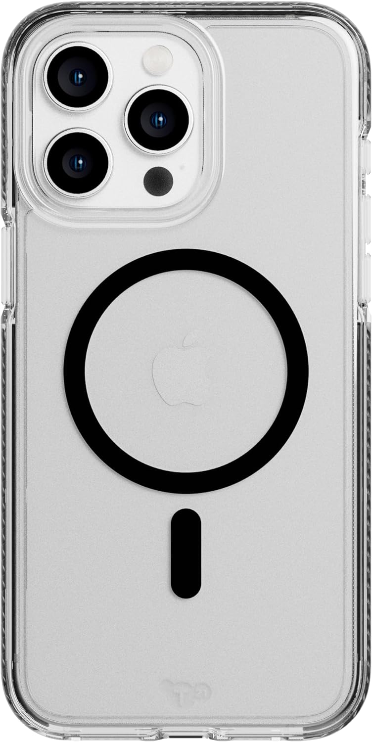 Tech 21 Evo - Funda transparente para iPhone 15 Pro Max, compatible con MagSafe, funda de protección contra impactos, transparente