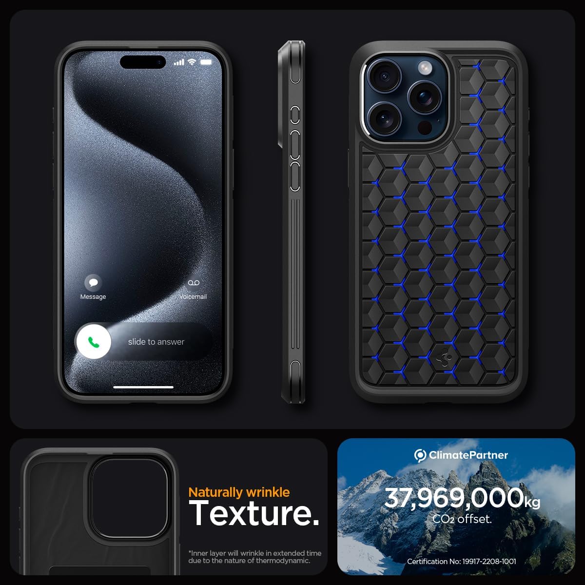 Spigen Cryo Armor - Funda diseñada para iPhone 15 Pro Max (2023), [protección de grado militar] [no compatible con MagSafe] - Azul Cryo