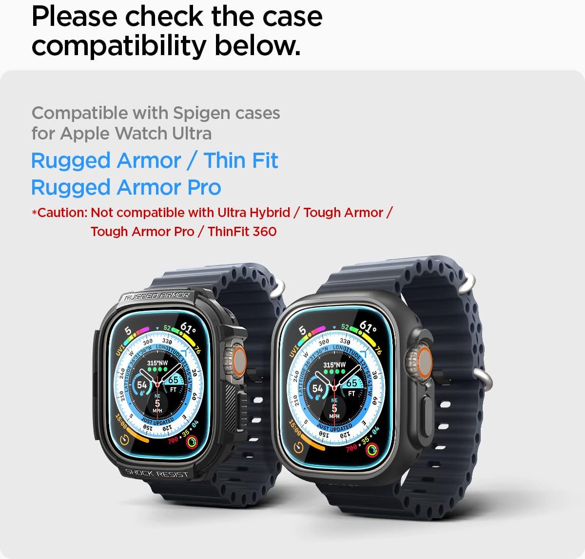 pigen Protector de pantalla de vidrio templado [GlasTR EZ FIT] diseñado para Apple Watch Ultra 2 (49 mm) / Ultra (49 mm) - Paquete de 2