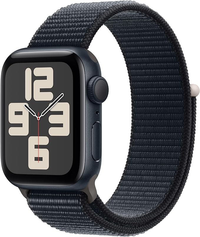 Apple Watch SE (2nd Gen) [GPS 44mm] Smartwatch • with Aluminum Case • with Sport Loop • Fitness & Sleep Tracker • Crash Detection • Heart Rate Monitor • Carbon Neutral