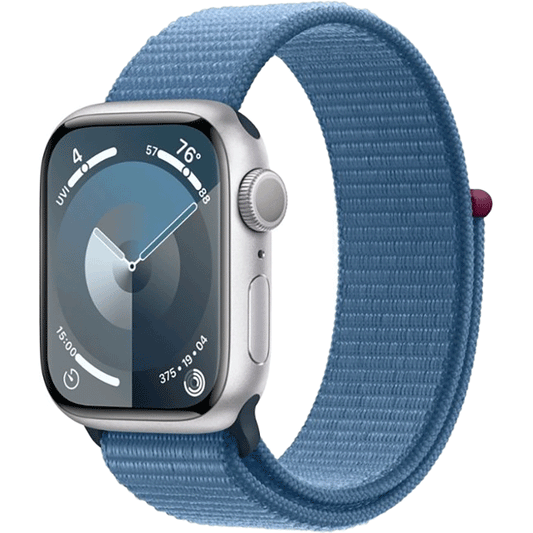 Apple Watch Series 9 45 mm GPS Silver Case with Winter Blue Sport Loop