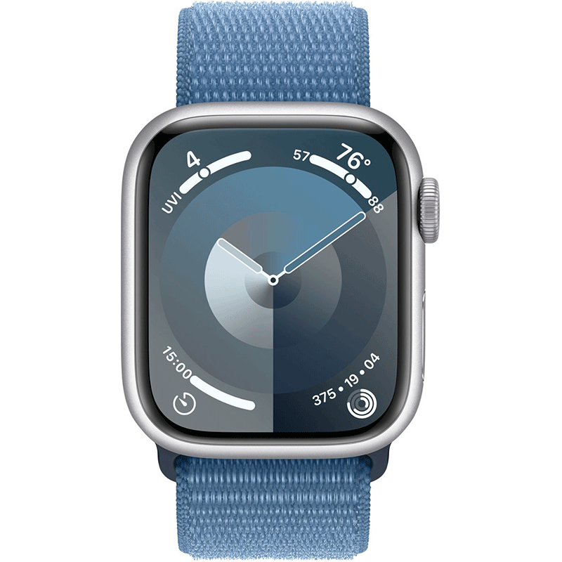 Apple Watch Series 9 45 mm GPS Silver Case with Winter Blue Sport Loop